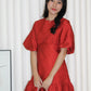 Julia Puffy Mini Dress (Red)