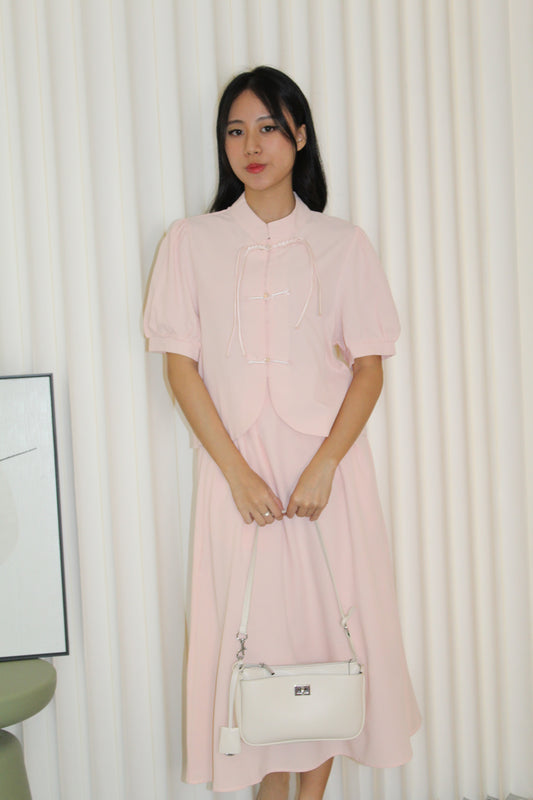 Blossom Two Piece Cheongsam Set (Pink)