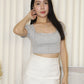Patricia Padded Crop Top (Grey)