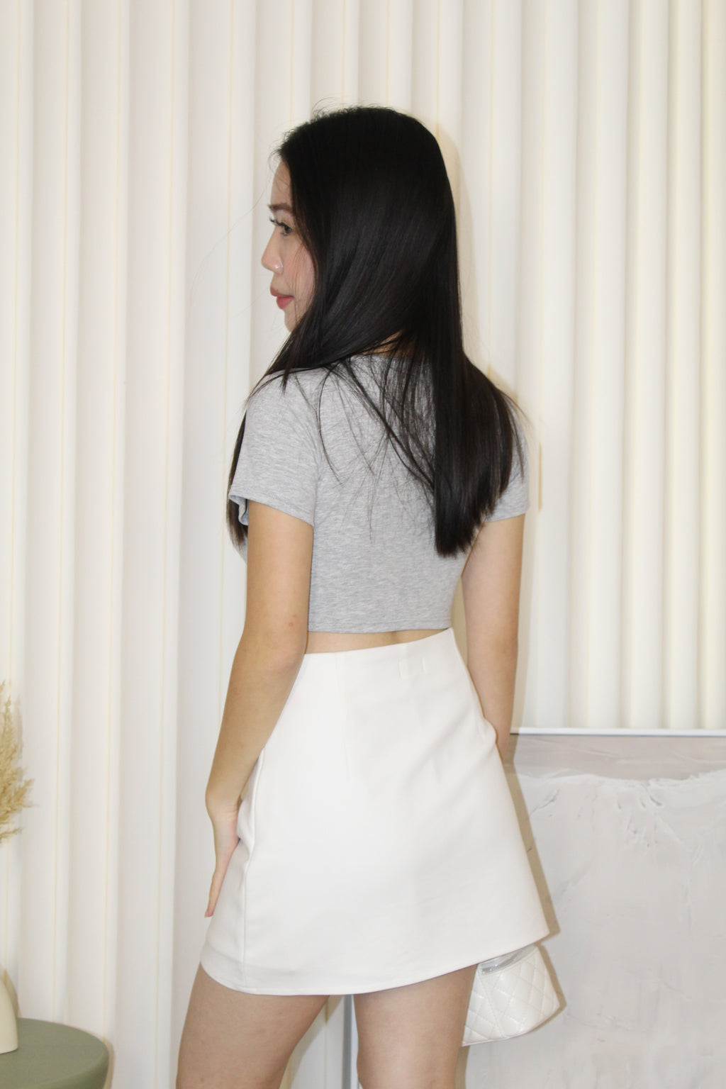 Patricia Padded Crop Top (Grey)