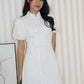 Demi Textured Mini Cheongsam Dress (White)