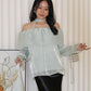 Marley Off Shoulder Long Sleeve Top (Cream)