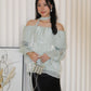 Marley Off Shoulder Long Sleeve Top (Cream)
