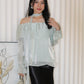 Marley Off Shoulder Long Sleeve Top (Cream)