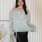 Marley Off Shoulder Long Sleeve Top (Cream)