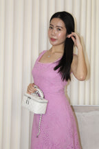Haddie Eyelet Midi Dress (Purple)