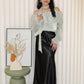 Daniela Satin Lace Maxi Skirt (Black)