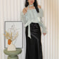 Daniela Satin Lace Maxi Skirt (Black)