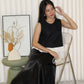 Daniela Satin Lace Maxi Skirt (Black)