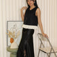 Daniela Satin Lace Maxi Skirt (Black)