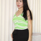 Sapphire Ruched Halter Knit Top (Green)
