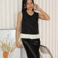 Caroline Vest Ruffle Top (Cream)