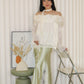 Marley Off Shoulder Long Sleeve Top (Cream)