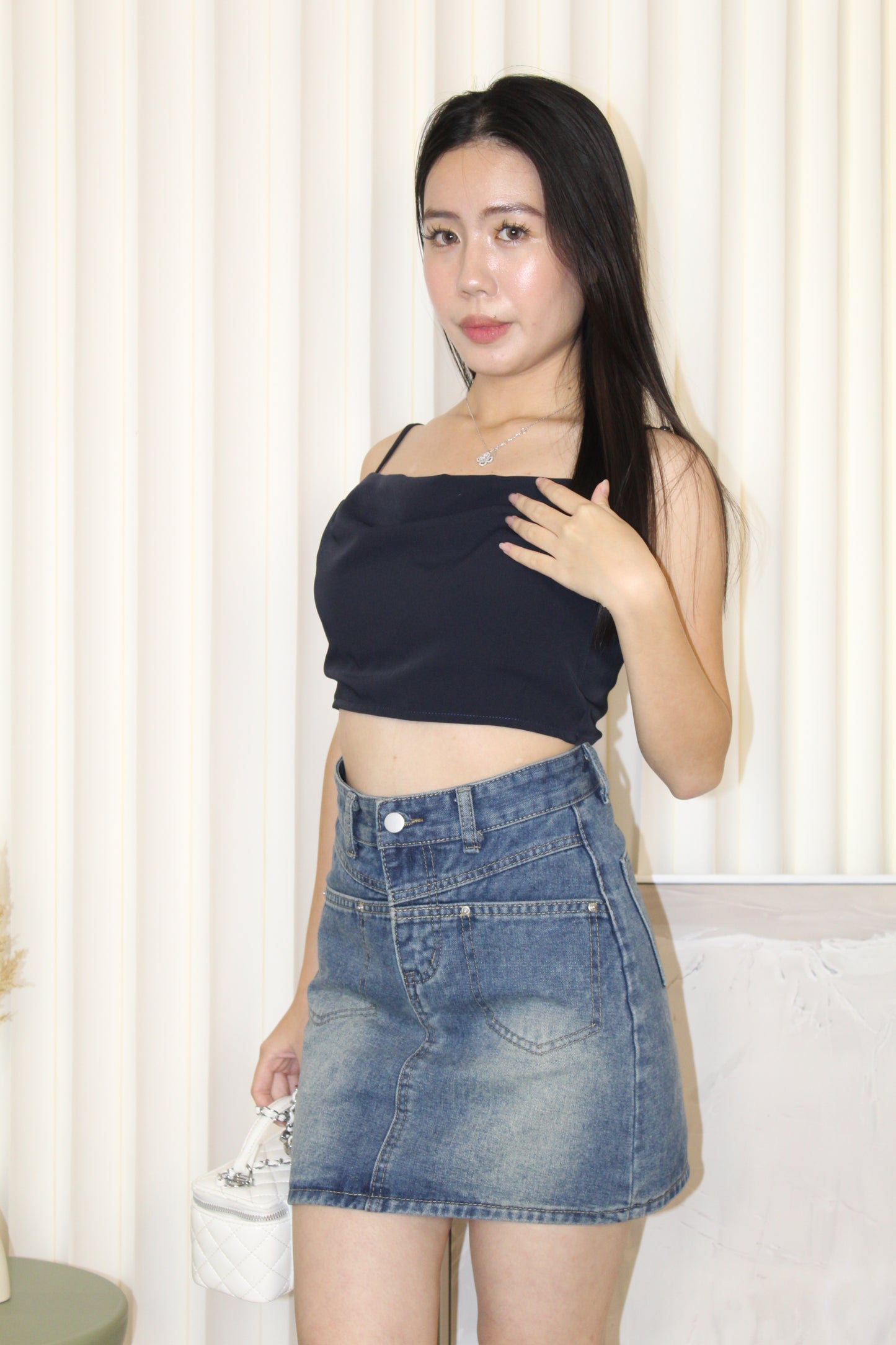 Estelle Camisole Top (Navy)