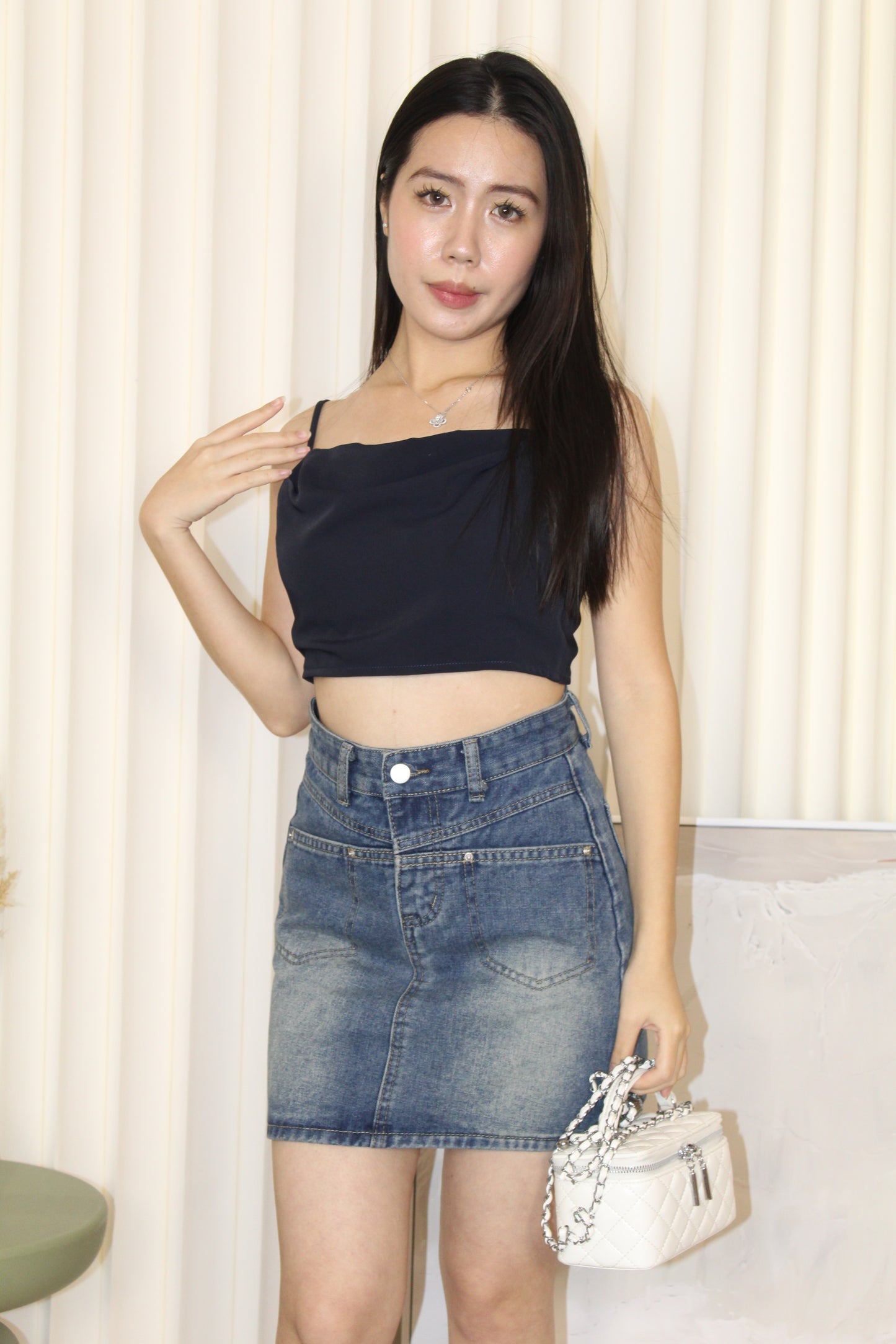 Estelle Camisole Top (Navy)