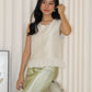 Caroline Vest Ruffle Top (Cream)