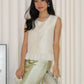 Caroline Vest Ruffle Top (Cream)