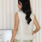 Caroline Vest Ruffle Top (Cream)