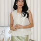 Caroline Vest Ruffle Top (Cream)