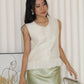 Caroline Vest Ruffle Top (Cream)