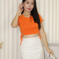 Palma Ruched Crop Top (Orange)