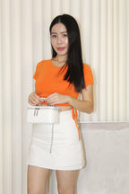 Palma Ruched Crop Top (Orange)