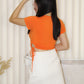Palma Ruched Crop Top (Orange)