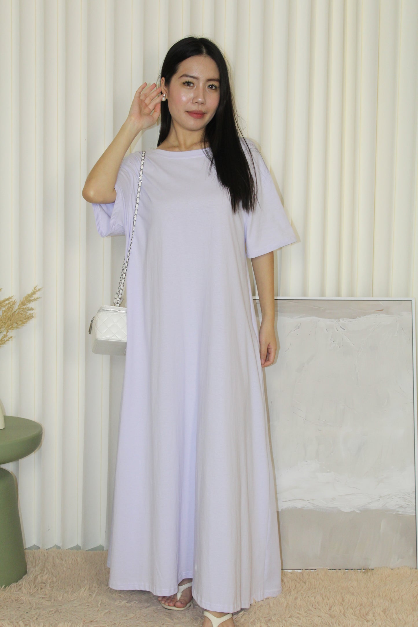 Becca Casual Cotton Maxi Dress (Lilac)