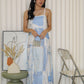 Riane Printed Bare Back Maxi Dress (Blue)