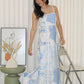 Riane Printed Bare Back Maxi Dress (Blue)