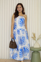 Hazel Flare Midaxi Dress (Blue)