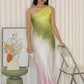 Danna Asymmetric Satin Maxi Dress