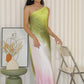 Danna Asymmetric Satin Maxi Dress