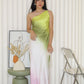 Danna Asymmetric Satin Maxi Dress