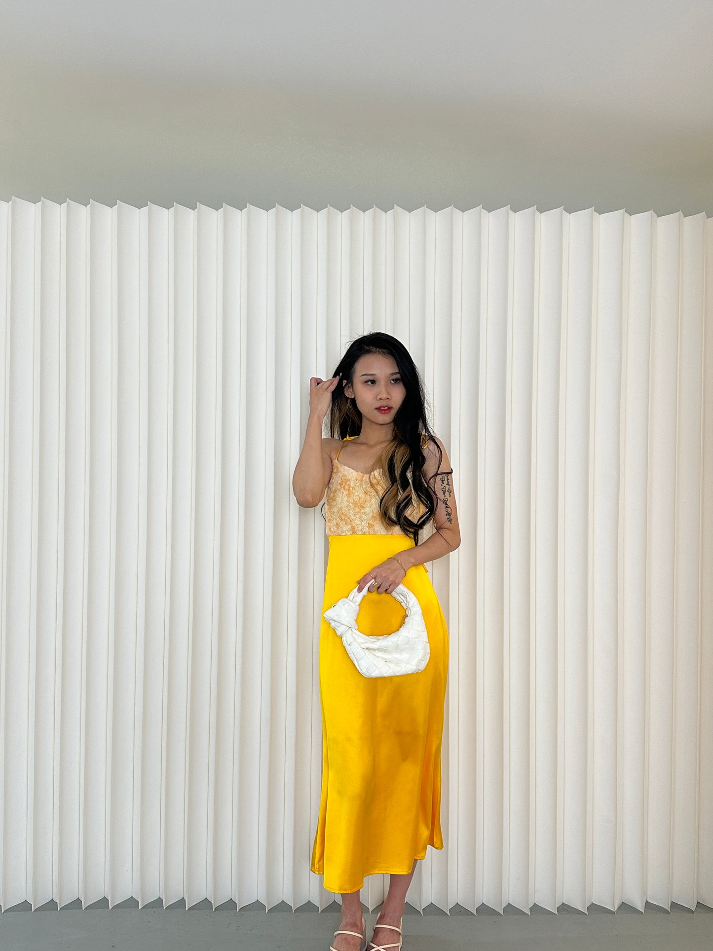 Sandrea Midi Dress (Yellow)