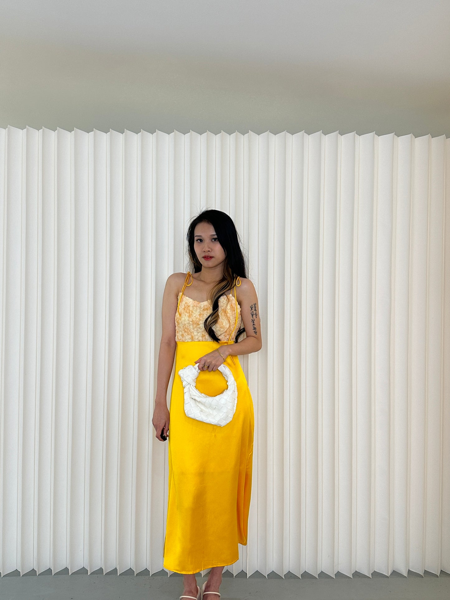 Sandrea Midi Dress (Yellow)