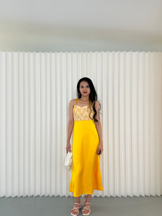 Sandrea Midi Dress (Yellow)