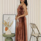 Sophie Velvet Bare Back Maxi Dress (Brown)