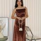 Sophie Velvet Bare Back Maxi Dress (Brown)