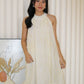 Jaelyn Halter Midi Dress (Cream)