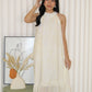 Jaelyn Halter Midi Dress (Cream)