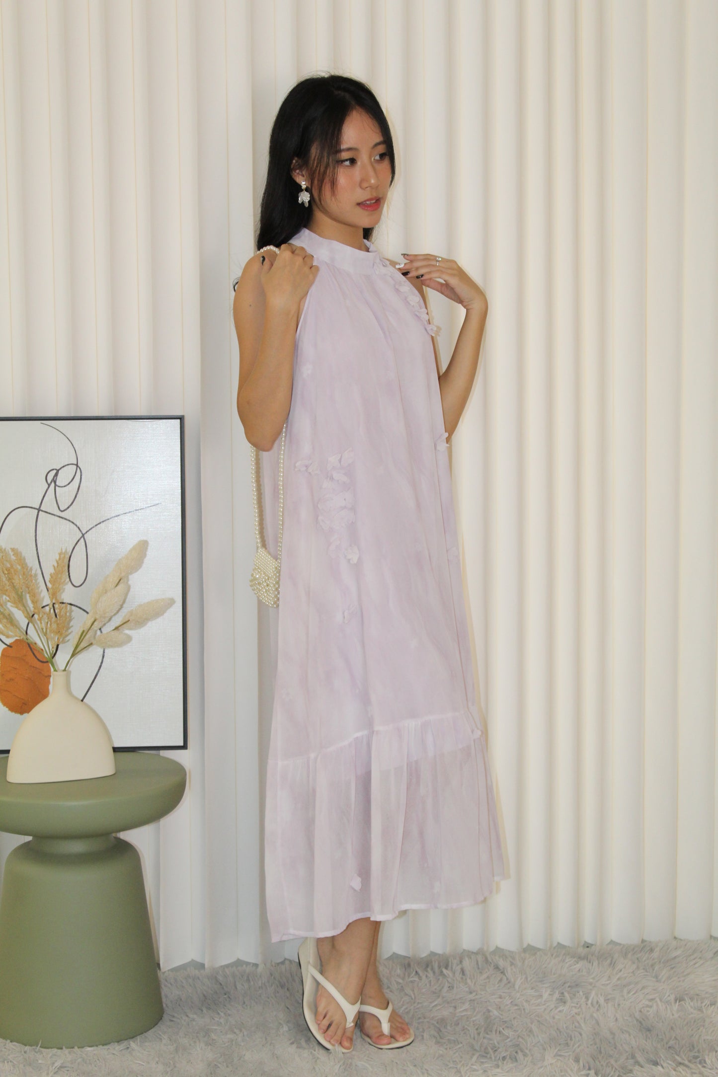 Jaelyn Halter Midi Dress (Cream)