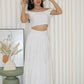 Yasmine Eyelet Two Piece Set (White)