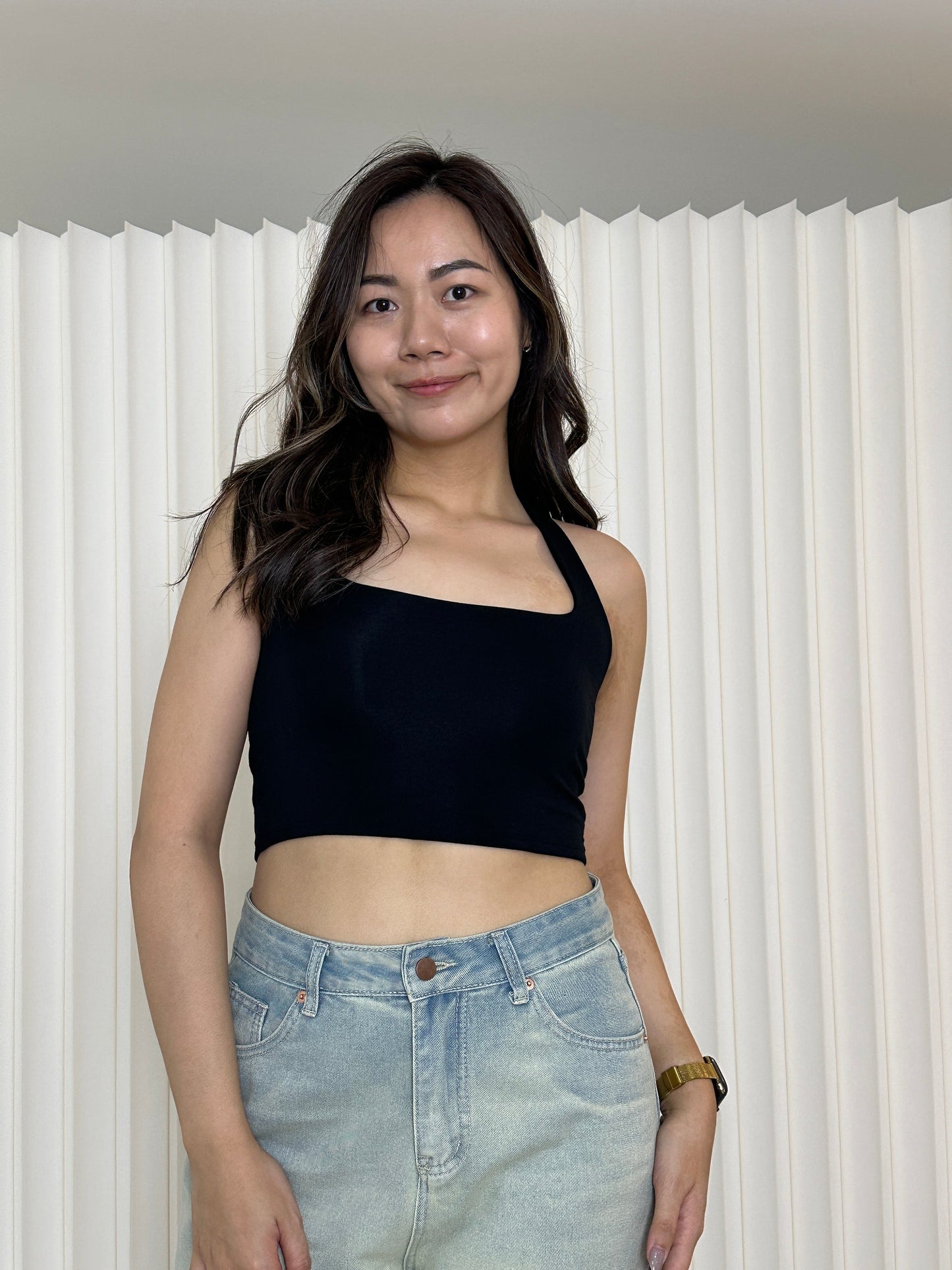 Tiffy Halter Crop Top (Blue)