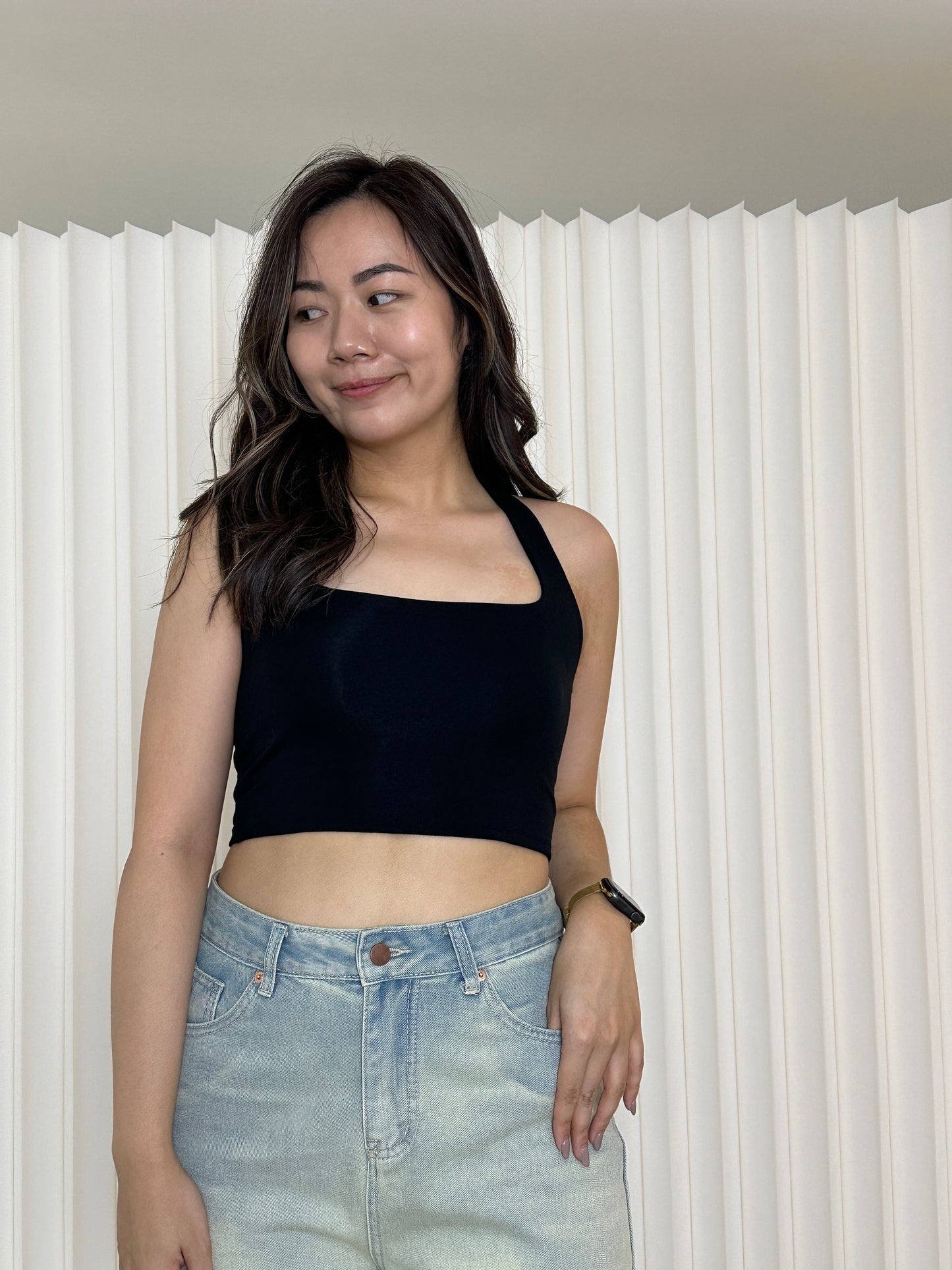 Tiffy Halter Crop Top (Blue)