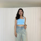 Tiffy Halter Crop Top (Blue)