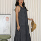 Peyton Stripes Halter Midi Dress (Light Blue)