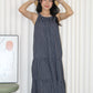 Peyton Stripes Halter Midi Dress (Light Blue)