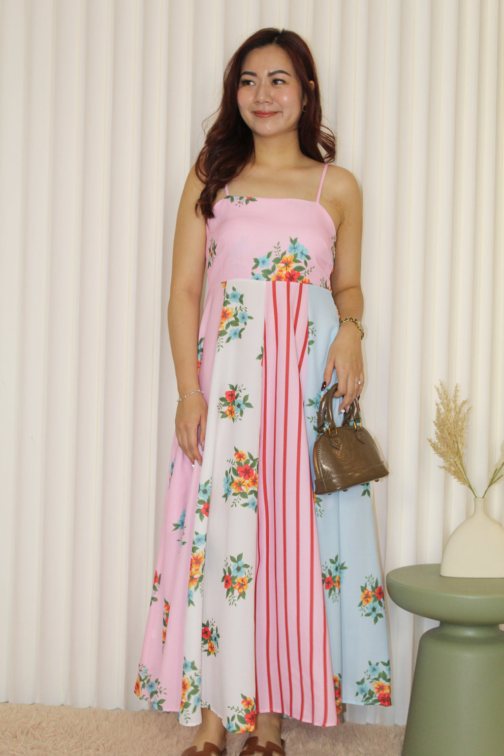 Anna Floral Maxi Dress (Pink)