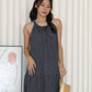Peyton Stripes Halter Midi Dress (Light Blue)
